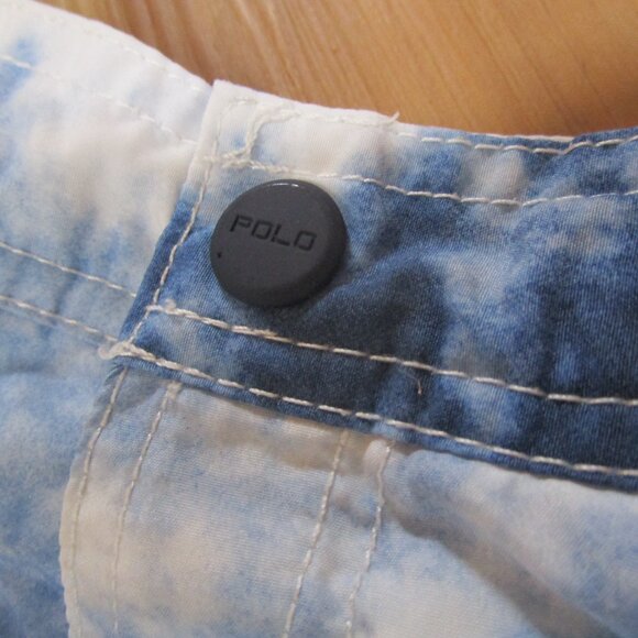 POLO RALPH LAUREN BOYS NAVY BLUE WHITE TIE DYE SWIM SHORTS BIG PONY SZ 7 EUC - Picture 10 of 15